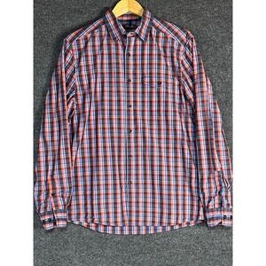 Kenneth Cole Reaction Plaid Button Down‎ Shirt Mens M Long Sleeve Casual